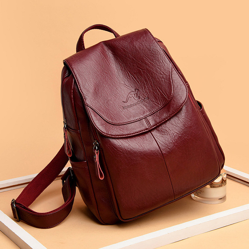 Vintage Soft Leather Backpack  - Women Bags In Sale review and price