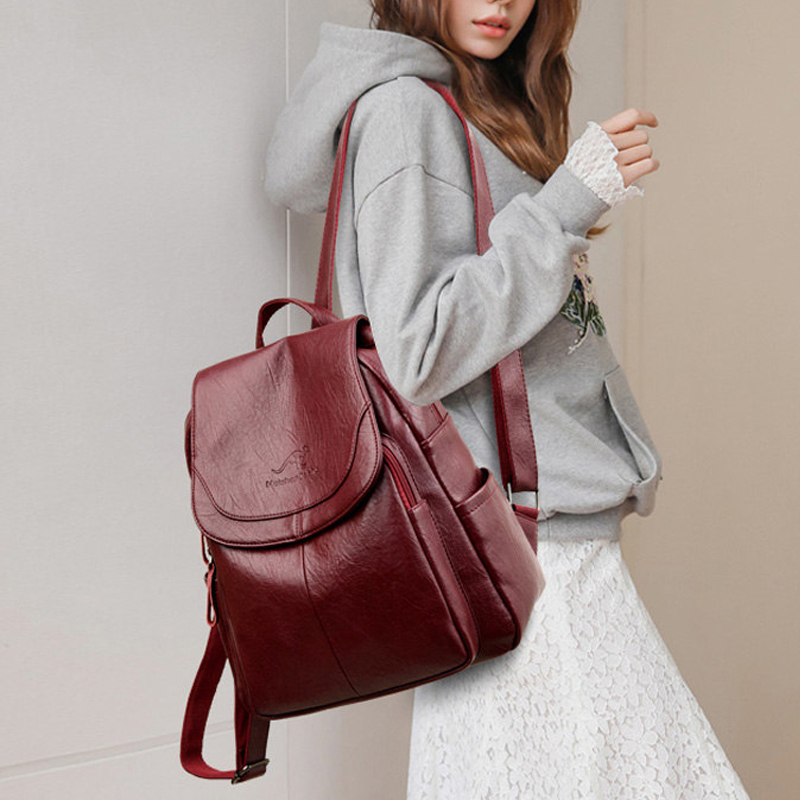 Vintage Soft Leather Backpack  - Women Bags In Sale review and price
