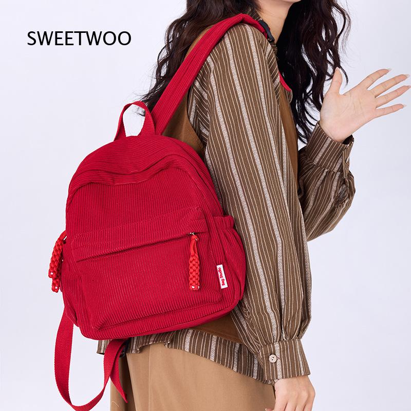 2026 Mustard Yellow Corduroy M - Mini Backpack Women review and price