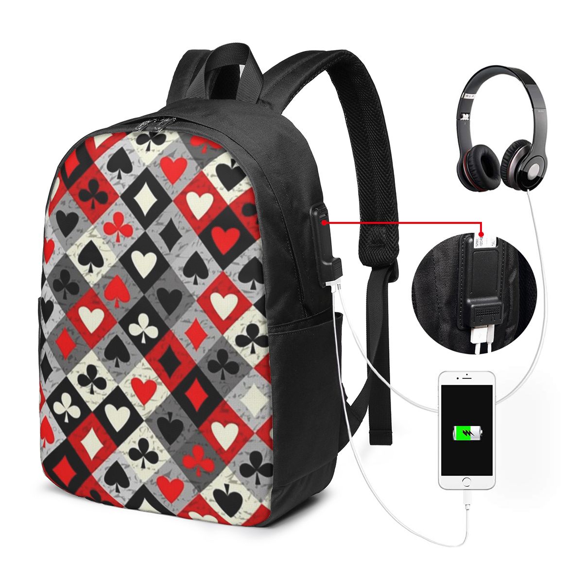 Playing Cards Poker Print Back - Women Bags Laptop review and price