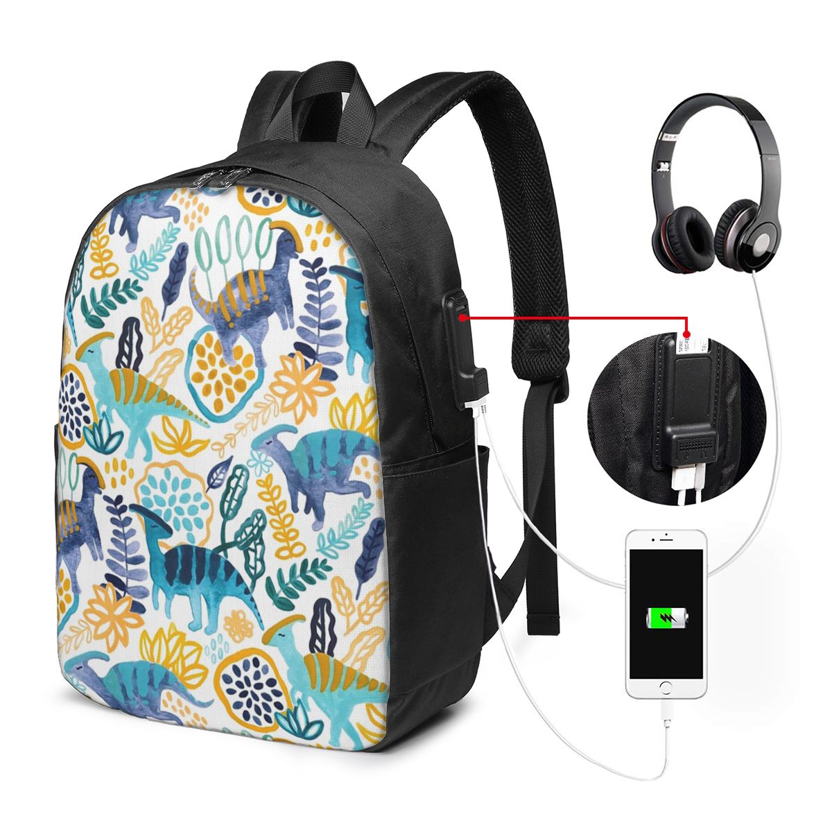 Gouache Parasaurolophuses Back - Women Bags Laptop review and price
