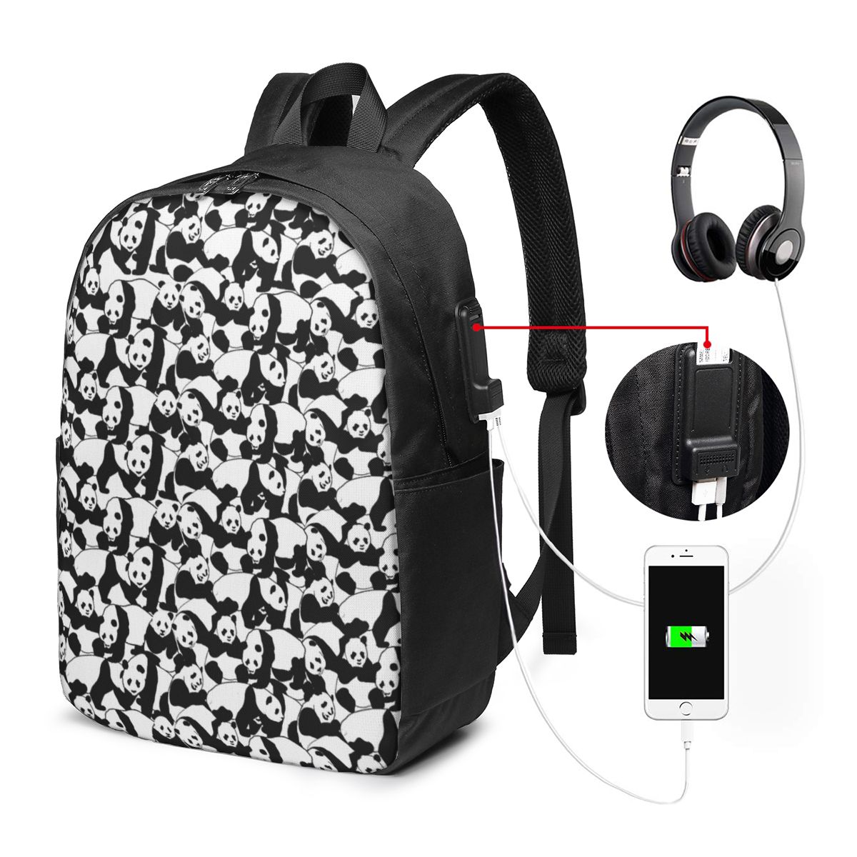 Panda Pattern Backpack Travel  - Women Bags Laptop review and price